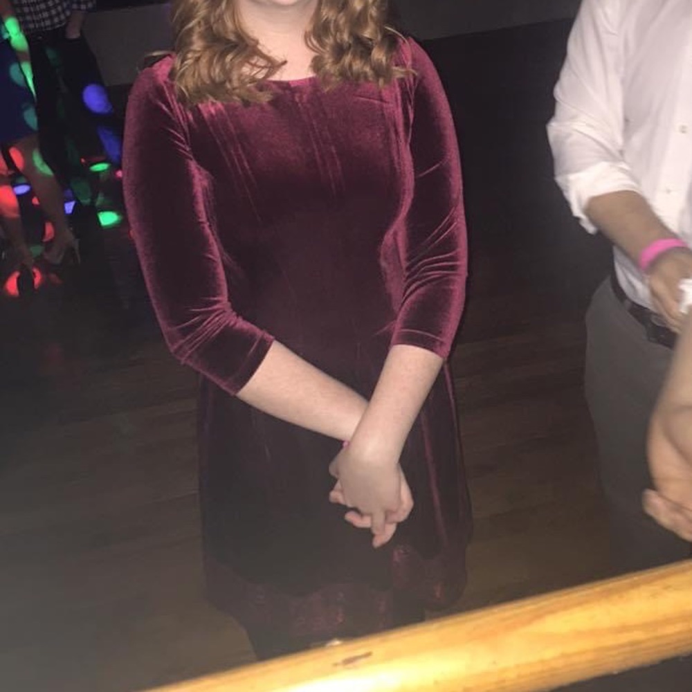 Alex Marie Dark Red Velvet Dress
